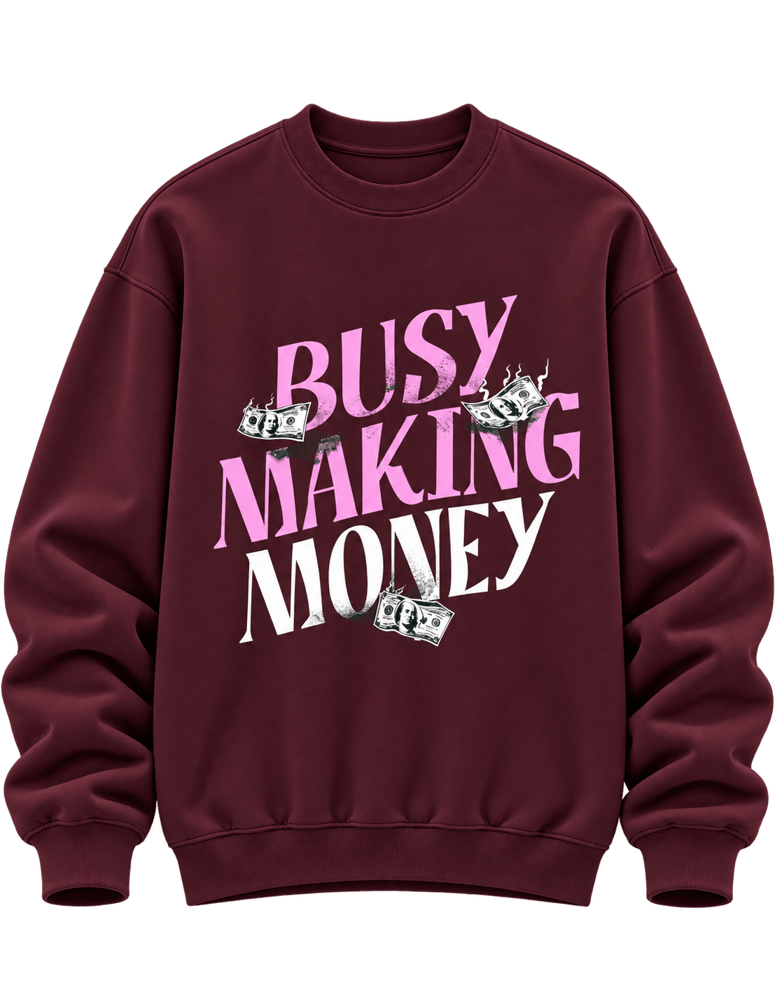 Busy Making Money Graphic Oversized Sweatshirt - LUXSEL