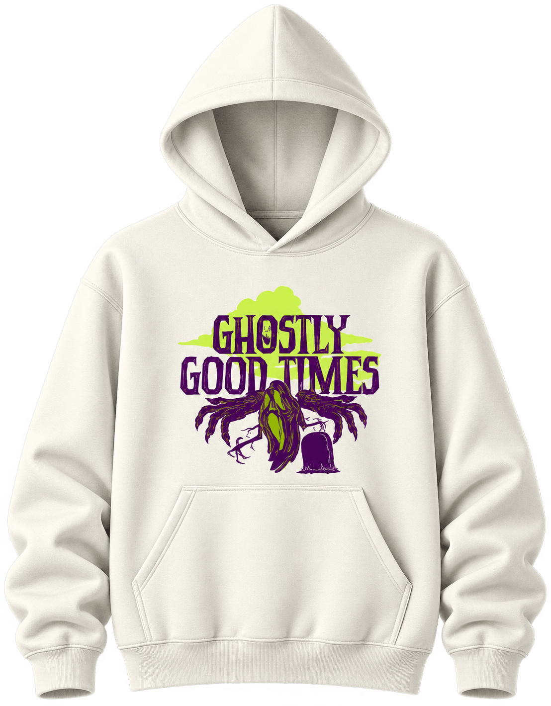 Ghostly Good Times Graphic Pullover Hoodie - LUXSEL